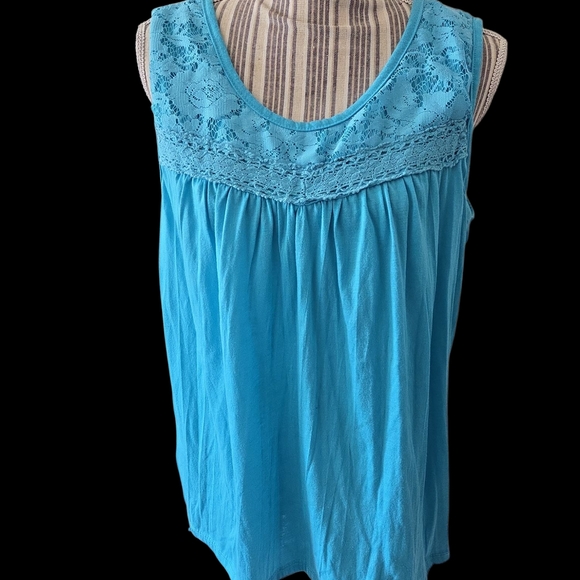 fresh Tops - Fresh Blue Smocked Sleeveless Tank Top